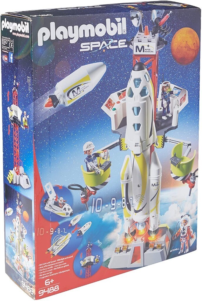 playmobil mission rocket with launch site